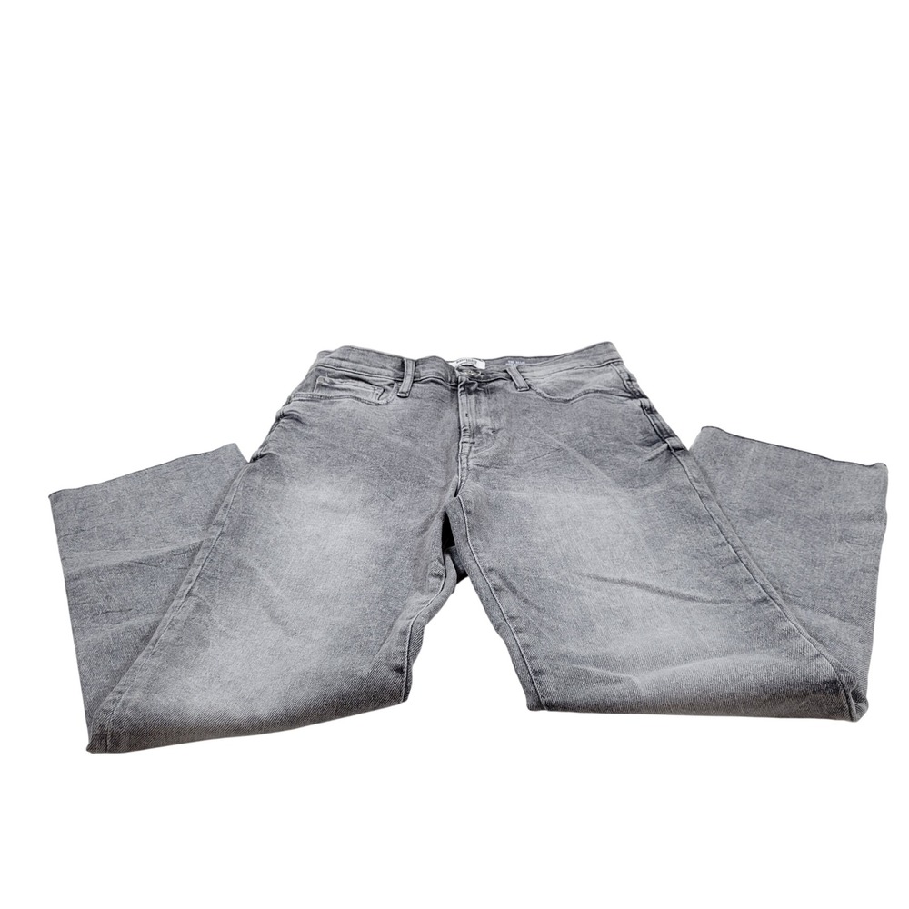Kensie Jeans The Allie Women 6/28 Grey Excellent High Rise Slim Straight Raw Hem